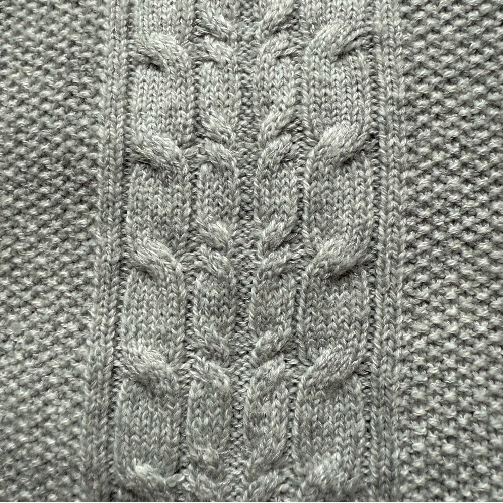 Talbots Oversized Cable Knit Poncho Sweater Gray Size L NWT - Picture 10 of 14